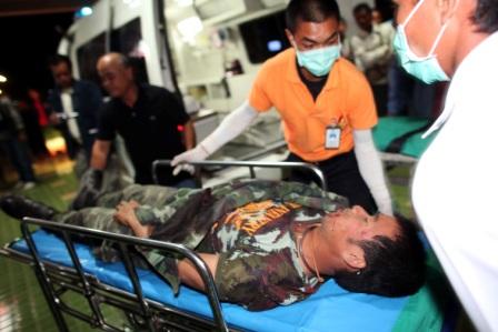 جانب من الجرحى في الاشتباكات بين تايلاندا وكمبوديا